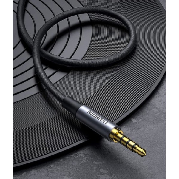 Фото - Кабель 3.5 мм - 3.5 мм UGREEN AV183 3.5mm to 3.5mm 4-Pole M/M Audio Cable Alu Case 1m Gray (10648)